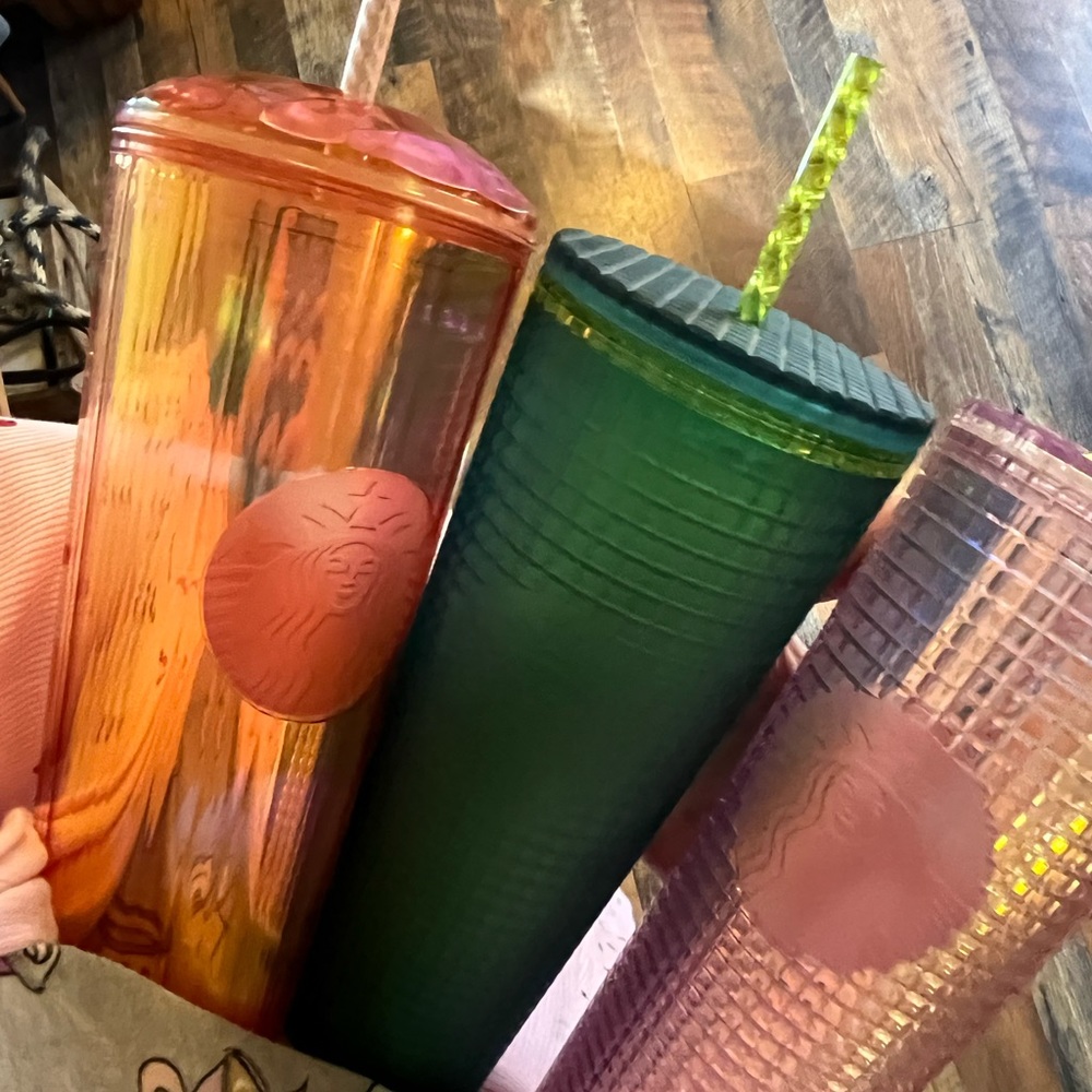 3 Starbucks tumblers